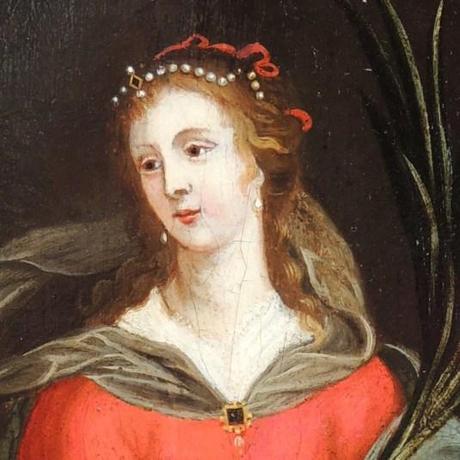 Les perles au moyen âge Ecole Française XVIIème Siècle – Entourage Jacques Stella – Sainte Marguerite D’Antioche