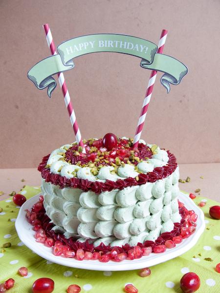 Pistachio Pomegranate Cranberry Layer Cake 3