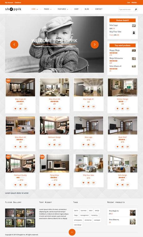 Les 10 themes wordpress e-commerce de qualité Shoppik WordPress Theme