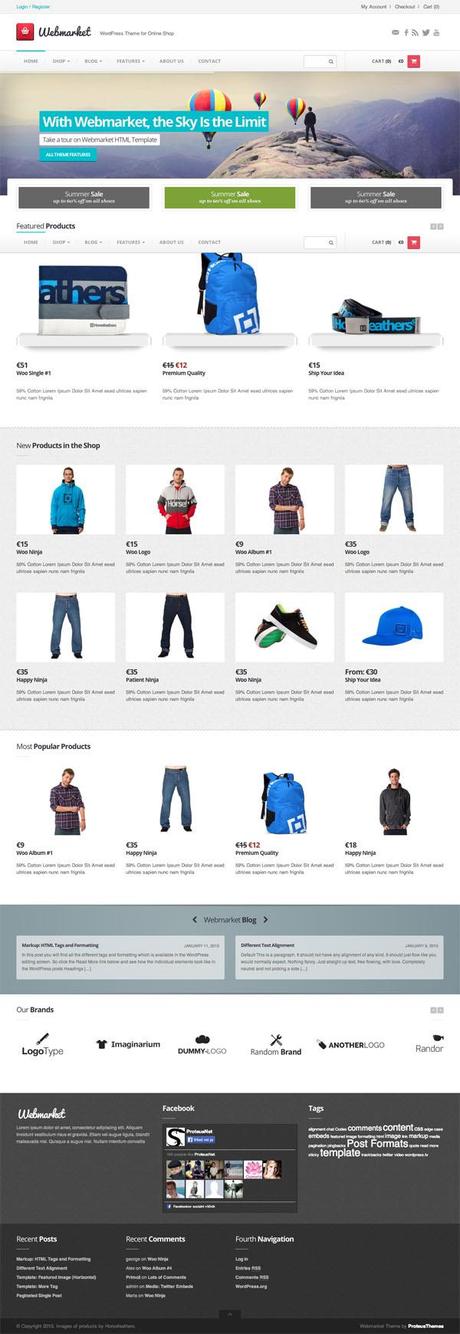 Les 10 themes wordpress e-commerce de qualité Webmarket Theme WordPress