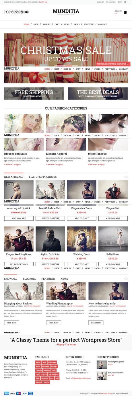 Les 10 themes wordpress e-commerce de qualité Munditia Theme WordPress