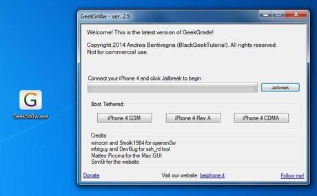 GeekSn0w iPhone 4 jailbreak iOS 7.1
