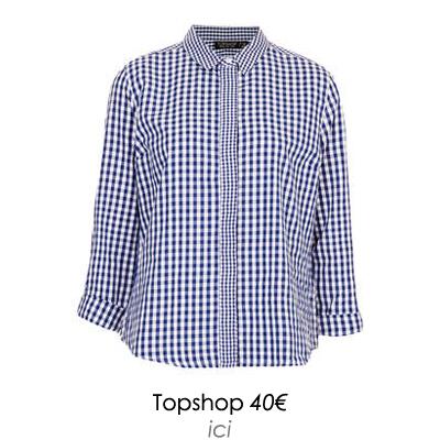 LA CHEMISE NOUÉE POUR METTRE EN VALEUR LA TAILLE Chemise à carreaux topshop