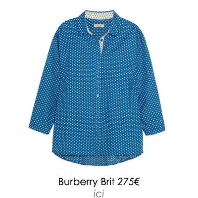 LA CHEMISE NOUÉE POUR METTRE EN VALEUR LA TAILLE Chemise à pois burberry brit