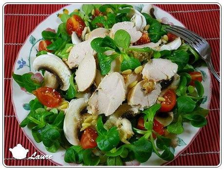 Salade au poulet et aux champignons Salade au poulet