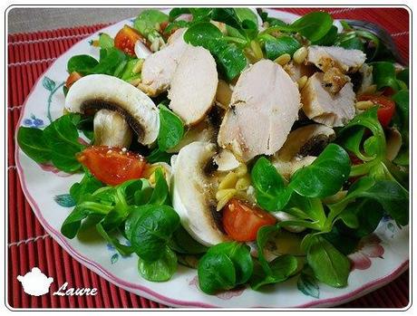 Salade au poulet et aux champignons Salade aux champignons