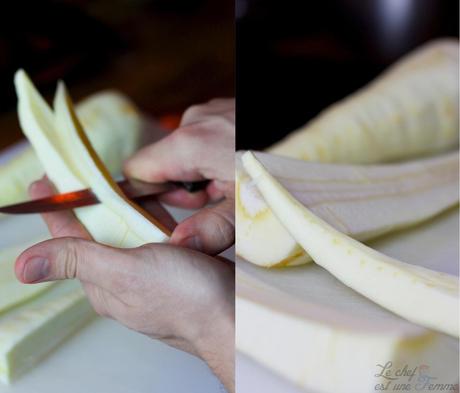 Pavé de cabillaud en croûte de noix de macadamia et son panais confits, accompagné d’un coulis de mangue Cabillaud macadamia 5