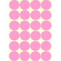 A la découverte des sens #2 24 Grosses Gommettes Rondes Rose 32mm