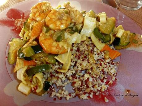Angèle a testé... Poêlée de légumes, crevettes, quinoa Angèle a testé... Poêlée de légumes, crevettes, quinoa