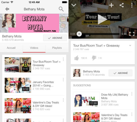 Youtube iOS : améliorations dans les playlists et les commentaires Youtube iOS 7