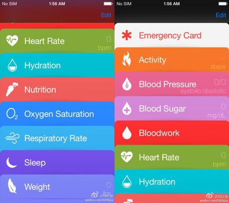 iOS 8 : premières captures décran de lapplication Healthbook Healthbook iOS 8 iPhone