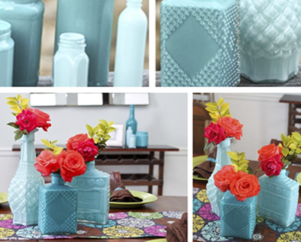 8 Inspiration DIY Déco-printemps Vases colorés pour fleurs