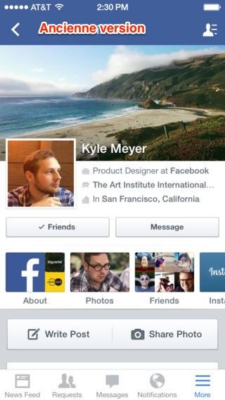 ancien profils facebook ios 3 Facebook pour iOS offre un nouveau design pour les profils dutilisateurs