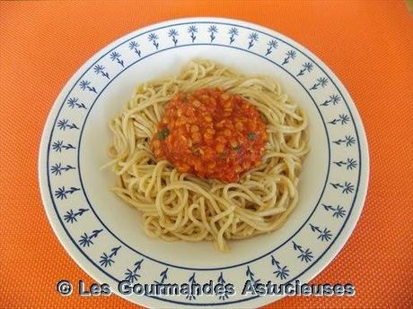 Sauce tomate aux lentilles corail pour spaghettis (facile et économique)