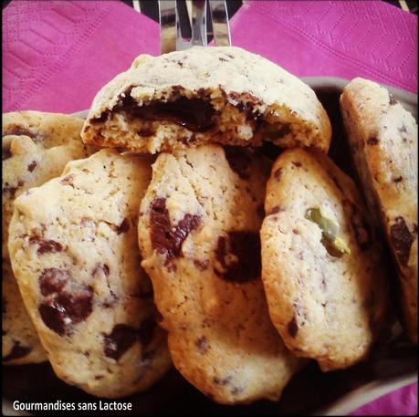 Cookies au Chocolat Noir et Pistaches sans Lactose