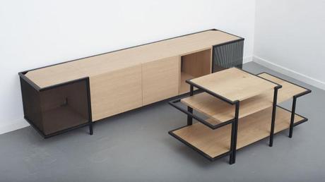 MIRAGE meuble de bois cerclé d’acier par le Studio Hekla MIRAGE meuble de bois cerclé d’acier par le Studio Hekla