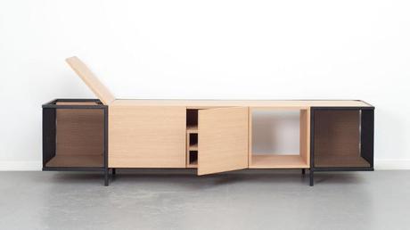 MIRAGE meuble de bois cerclé d’acier par le Studio Hekla MIRAGE meuble de bois cerclé d’acier par le Studio Hekla