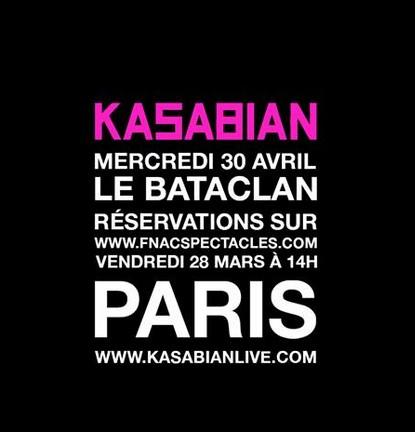 Kasabian à Paris le 30 avril 2014 au Bataclan