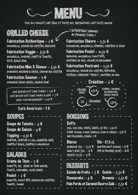 The Grilled Cheese Factory Menu