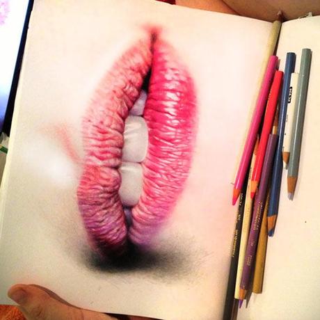 Hyper-realistic colored pencil portraits by Morgan Davidson