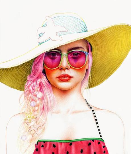 Hyper-realistic colored pencil portraits by Morgan Davidson