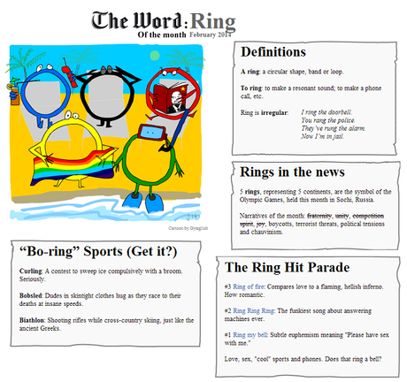 The Word of the Month (FEBRUARY 2014) : Ring