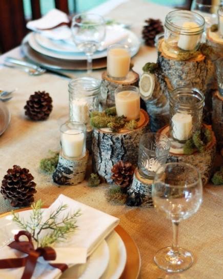 Inspiration déco : le temps des sucres Cabane - centre de table