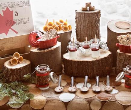 Inspiration déco : le temps des sucres Cabane - table buffet