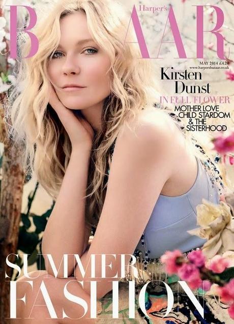 Kirsten Dunst en couverture du BAZAAR Magazine UK - Mai 3014