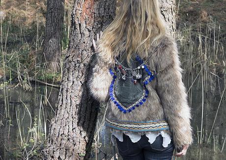 DIY Boho Faux fur :: Jennyfer x Le Monde est à Nous! veste diy