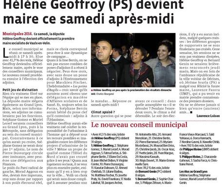 Grand jour pour Hélène Geoffroy ce samedi 5 avril 2014