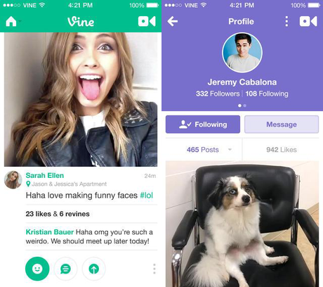 Vine : mise à jour en version 2 et ajout de la messagerie Vine
