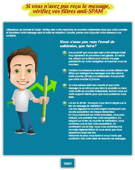Le Mini Guide pour obtenir plus de prospects avec un Blog – Partie 2 message anti spam