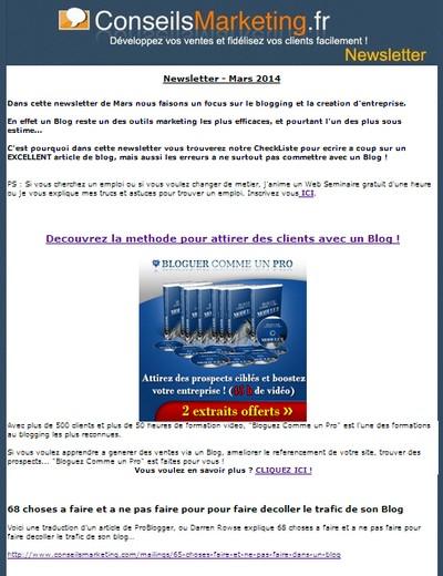 Le Mini Guide pour obtenir plus de prospects avec un Blog – Partie 2 newsletter-generale