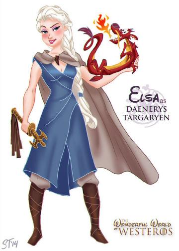 elsa_as_daenerys_targaryen_by_djedjehuti-d770u1a Game Of Thrones : c’est reparti pour la saison 4