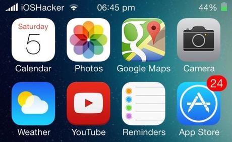Votre Status Bar iPhone iOS 7 comme OS Android Kit Kat