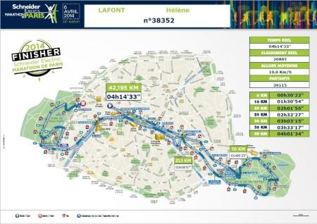 Mon Marathon de PARIS 2014 par Helene diplome LN