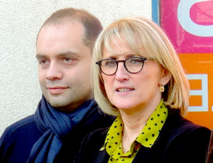 Françoise Dumas et Stéphane Tortajadan, premier fédéral PS du Gard. 