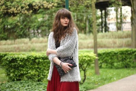 Zephired look jupe longue rouge