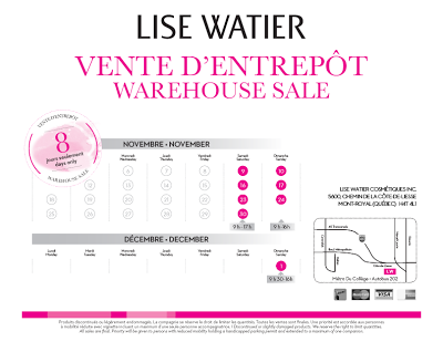 Vente Entrepôt Lise Watier - Automne 2013