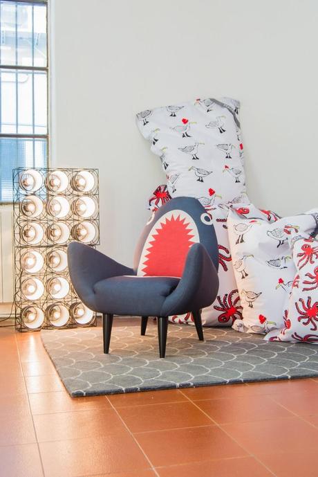 Bowie lampe - Chaise requin - pouf