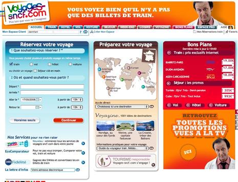 Voyage SNCF e-marketing refonte web 2.0