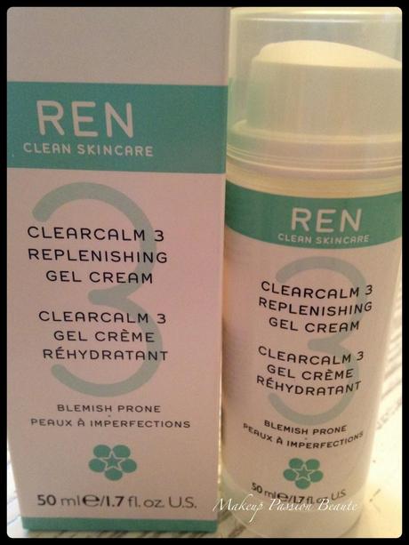 Le gel crème hydratant pour le visage REN clean skincare ClearCalm 3 ; peaux à imperfections