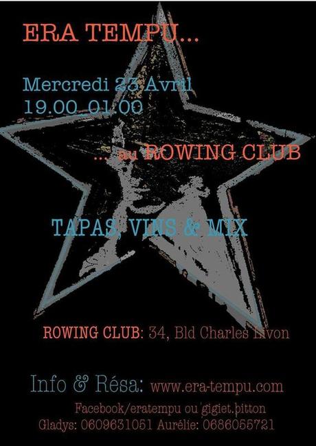 Soirée TAPAS VINS CORSES & MIX #2 avec ERA TEMPU au ROWING CLUB ce mercredi ! 1622838_855710641110898_6380768397302174782_n