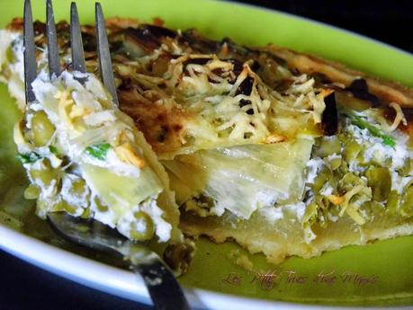 Tarte printanière poireaux-petits pois façon quiche Tarte printanière poireaux-petits pois façon quiche