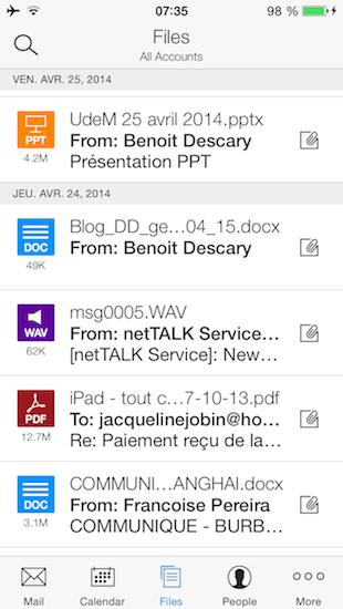 Acompli pour iPhone, l’une des meilleures alternatives à Mail acompli iphone mail application piece jointe Acompli pour iPhone, l’une des meilleures alternatives à Mail