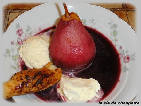 POIRES AU VIN ROUGE poires au vin rouge et sa boule de glace vanille-18