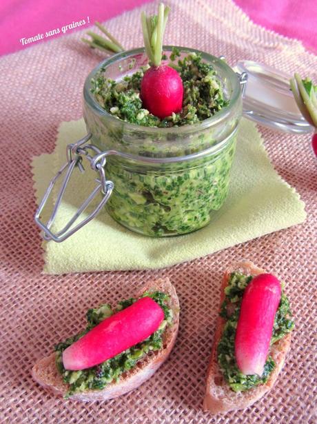 Pesto de fanes de radis, version 2014 Pesto de fanes de radis, version 2014