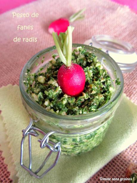 Pesto de fanes de radis, version 2014 Pesto de fanes de radis, version 2014