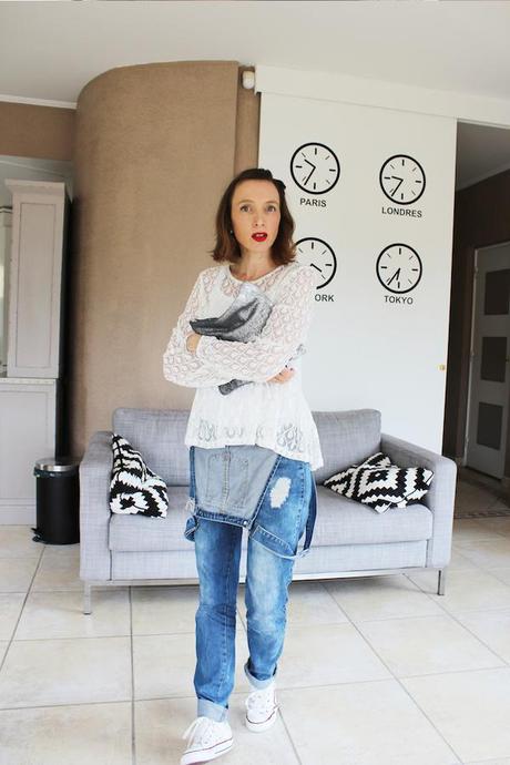blog mode fashion blog french blogger fashion blogger lisa marie diary outfit ootd khaan hm maje converse 4 Jolie Blouse 